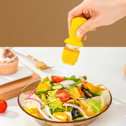 2 in 1 Oil Dispenser with Silicon Brush BBQ Oil Spray Glass Bottle Silicone for Barbecue Cooking Seasoning Bottle Kitchen Gadgets