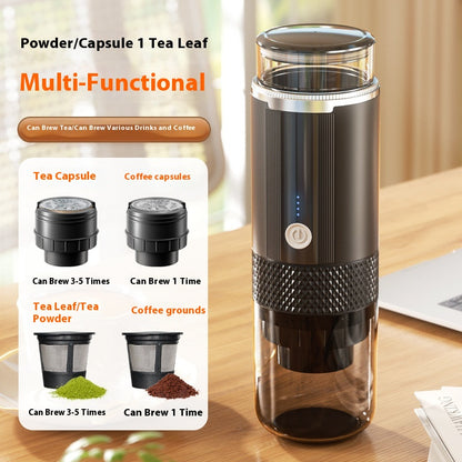 Rechargeable Portable Capsule Coffee Machine for Home and Travel Use