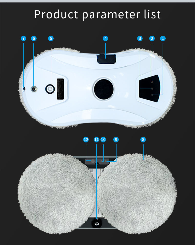 Automated Window Cleaning Robot with Remote Control and Integrated Water Spray for Glass, Tiles, and Doors