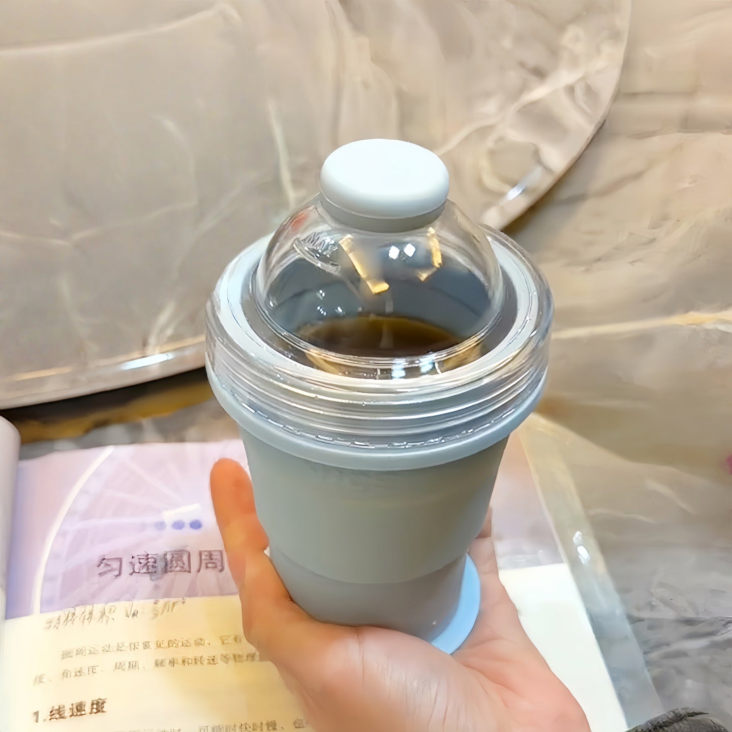 Foldable Ice Ball Cup Ice Mold and Water Bottle 2In1 Silicone Portable Ice Making Cup for Coffee Juice Drinks
